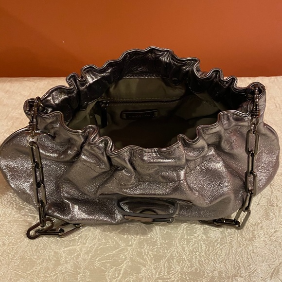 L.K.Bennett London Silver Handbag EUC - Picture 7 of 9